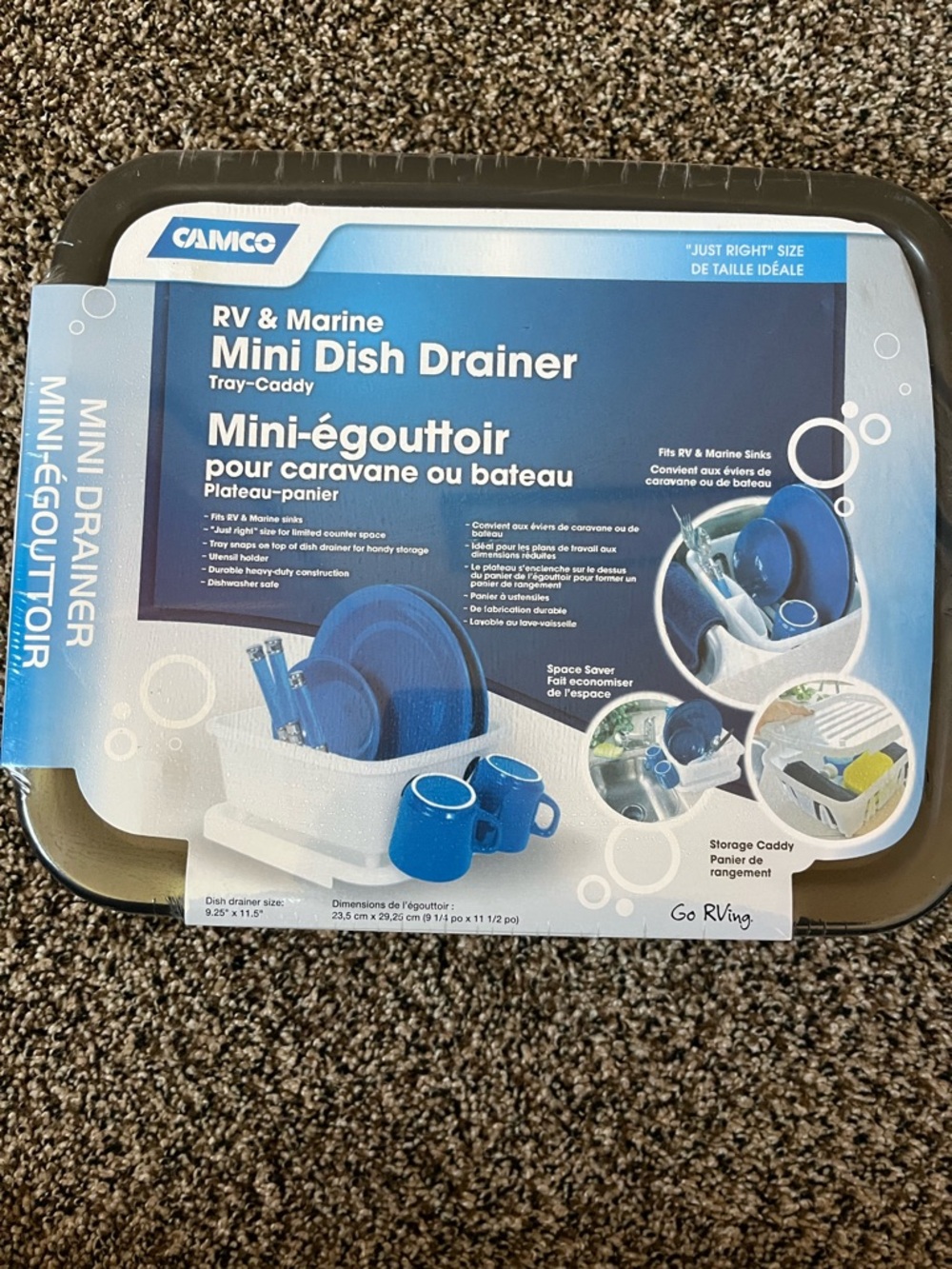 Camco RV & Marine Mini Dish Drainer - Black